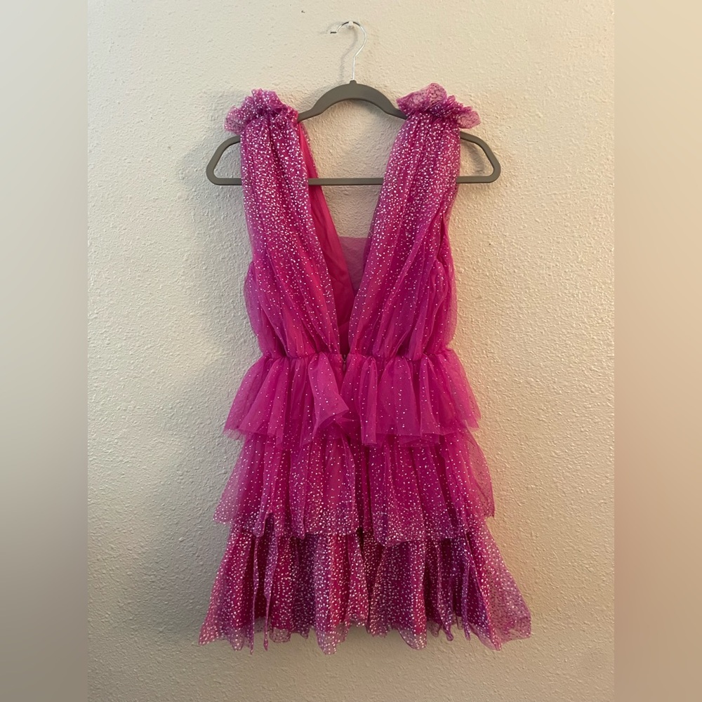 Vici Pink Glitter Mini Dress